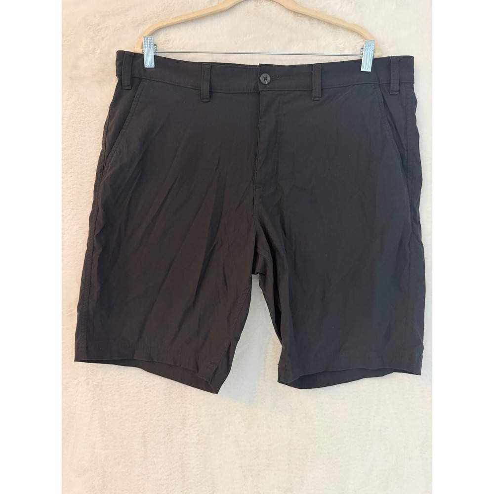 Eddie Bauer Travex Mens‎ 38 Black Performance Hiking Travel Shorts Flat Front